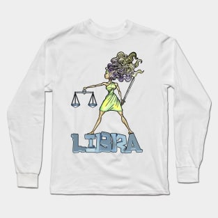 Front and Back Libra Long Sleeve T-Shirt